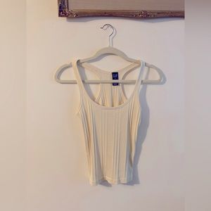 GAP • Vintage Cream Racerback Ribbed Tank Top 100% Cotton Size Small